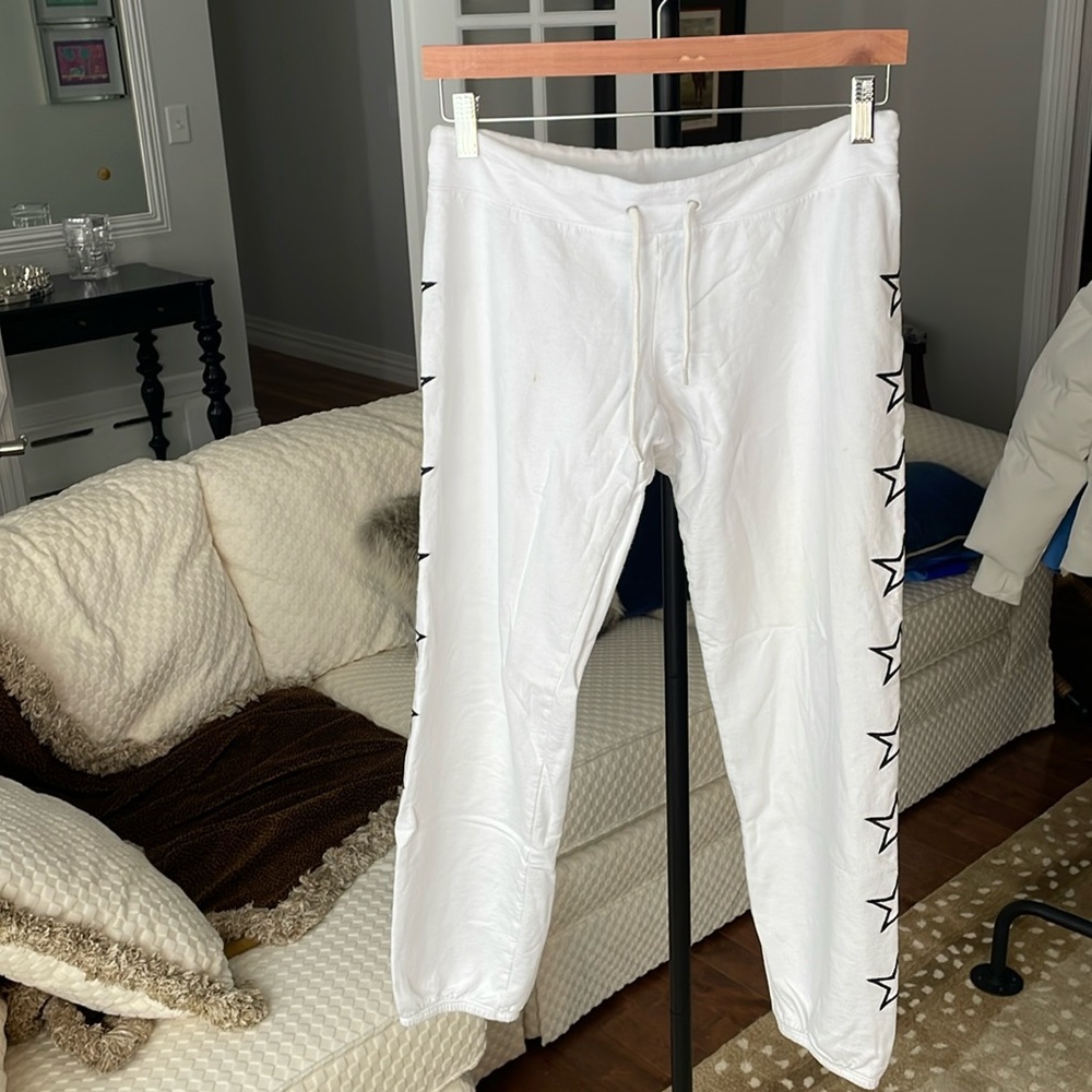 Monrow white star sweatpants